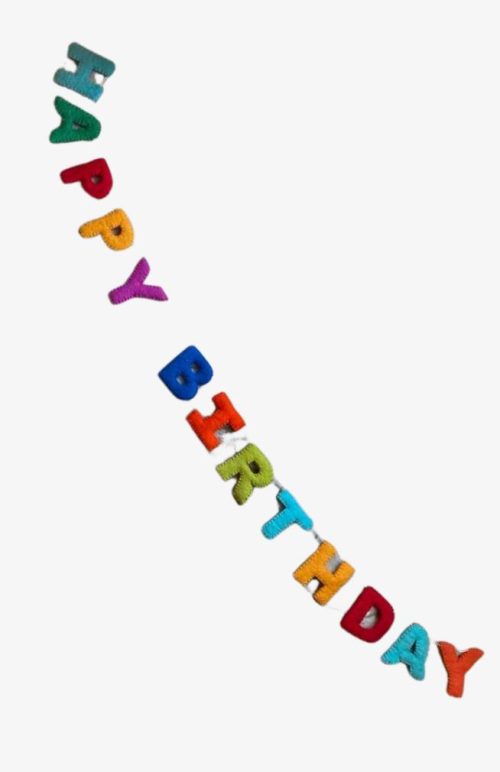 felt letters happy birthday banner fair trade Nepal