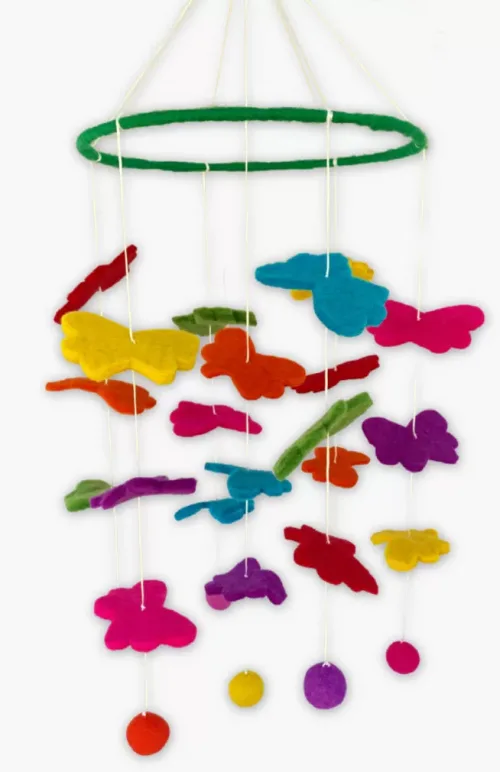 felted wool mobile, fair trade Nepal