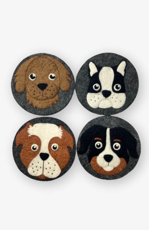 felt dog trivets fair trade Nepal