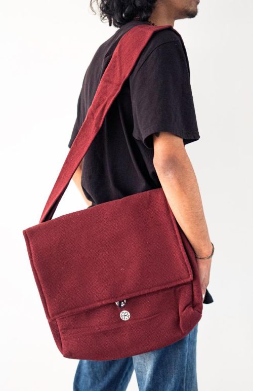 Solid Cotton Messenger Bag
