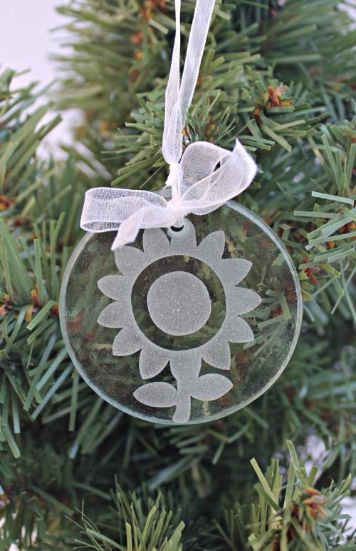 etched glass ornament fair trade nepal