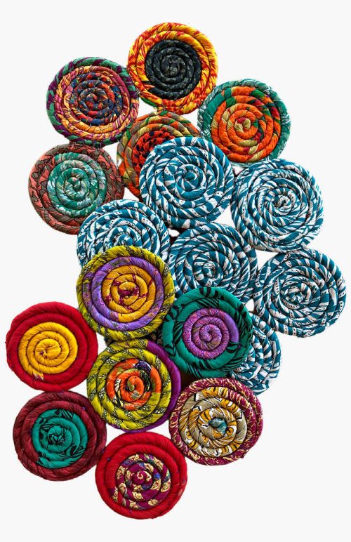 recycled silk trivet fair trade nepal