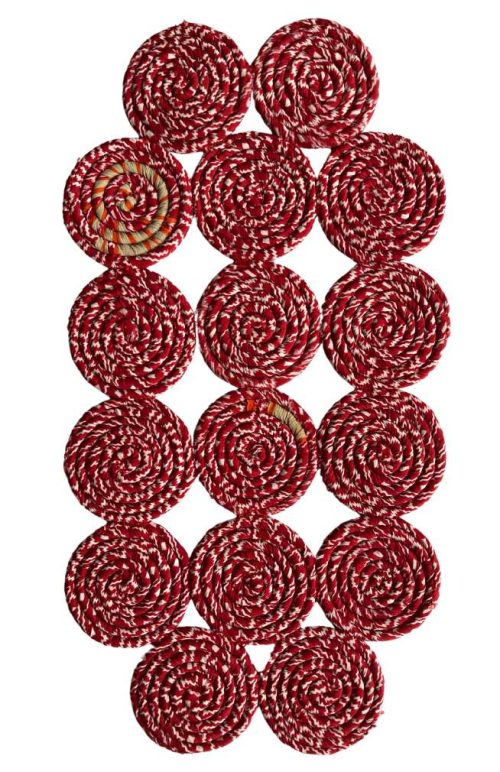 recycled silk sari trivet, fair trade Nepal