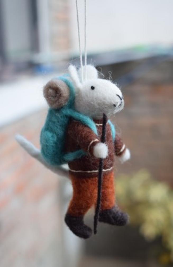 Trekking Mouse Ornament