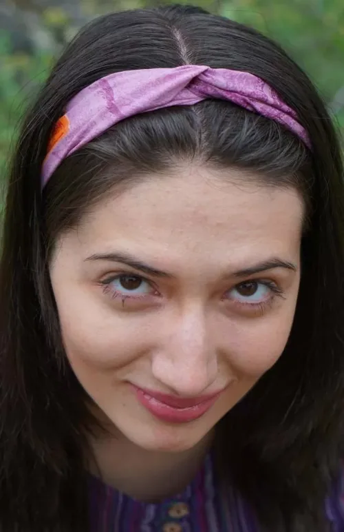 recycled silk headband, fair trade Nepal