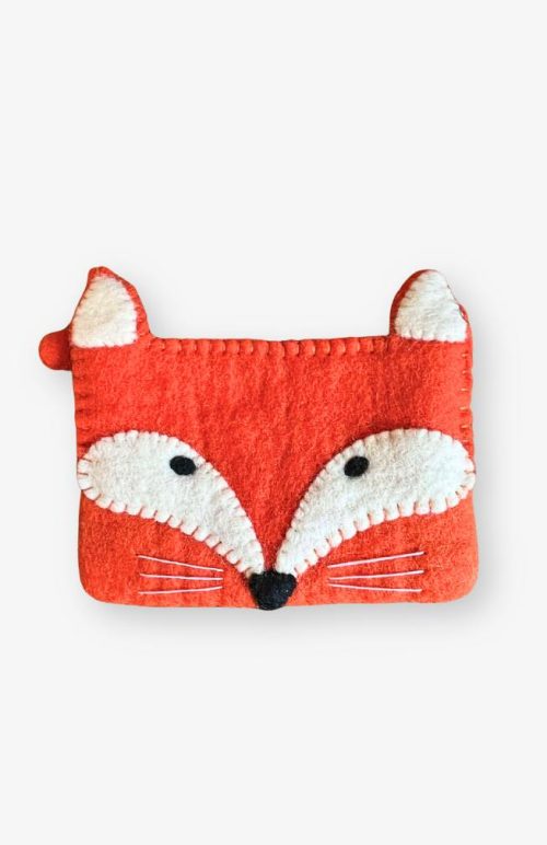 felted fox coin purse fair trade Nepal