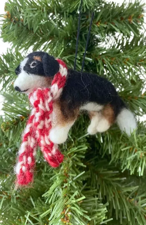 felt dog ornament fair trade Nepal