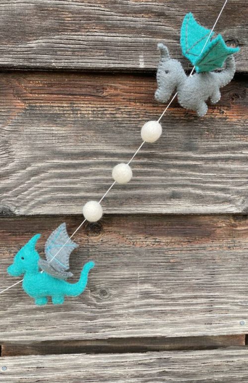 felt dragon garland fair trade Nepal