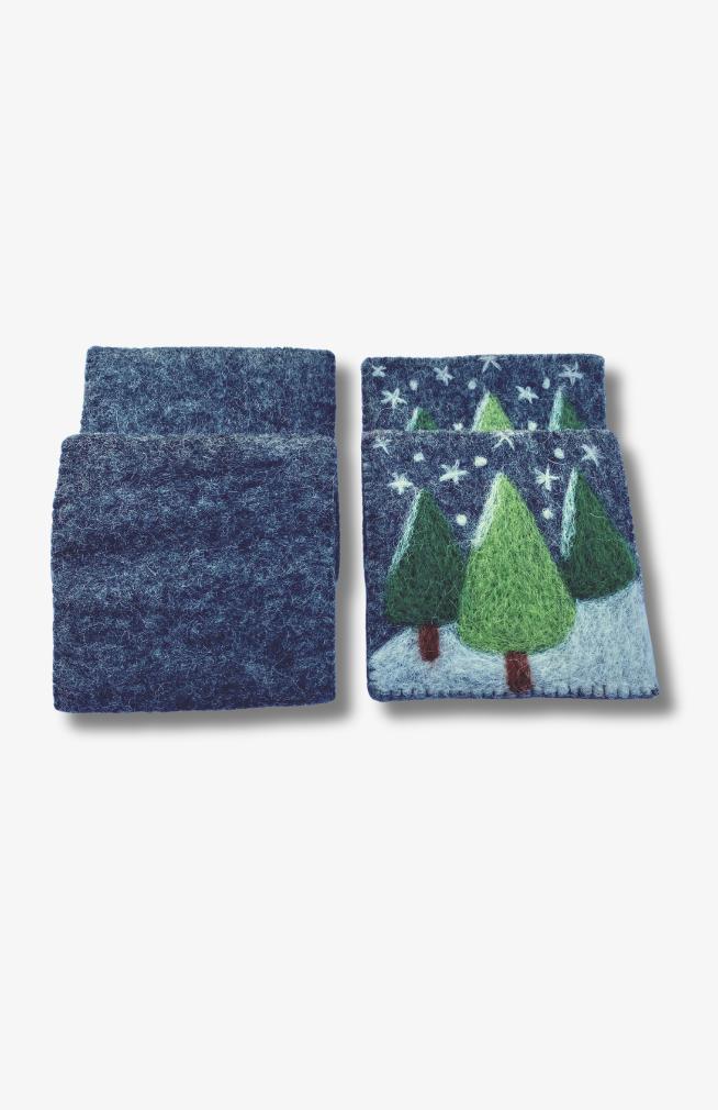 fair trade felt tree coasters