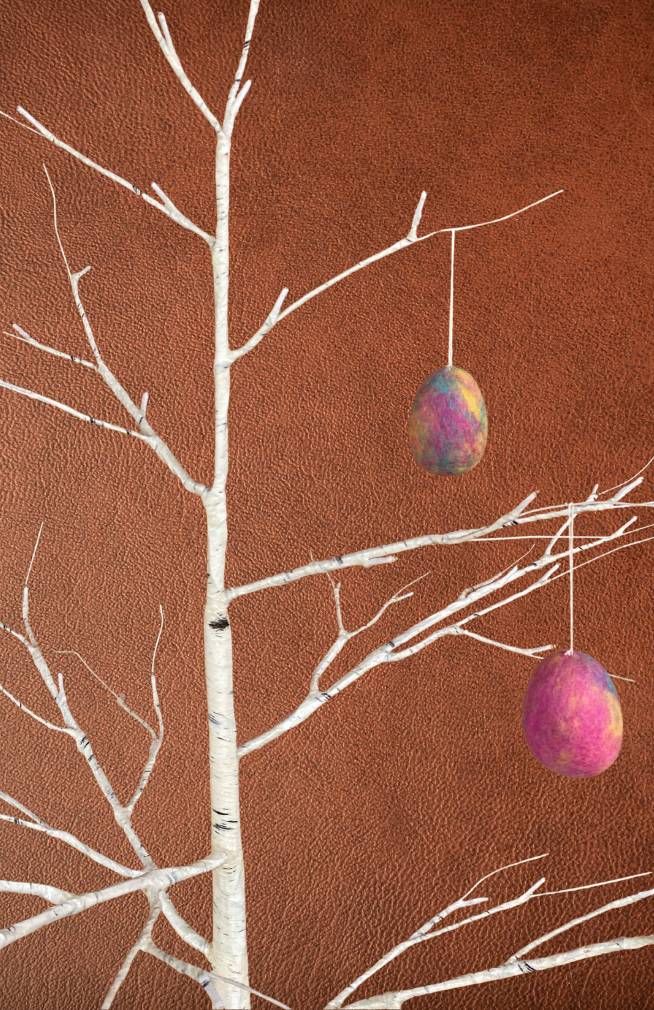 Hand felted Easter egg ornament with string