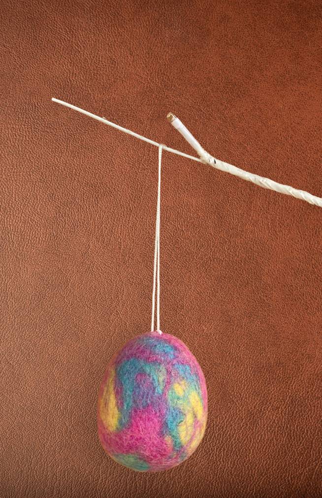Multi colored felt Easter egg ornament fair trade Nepal