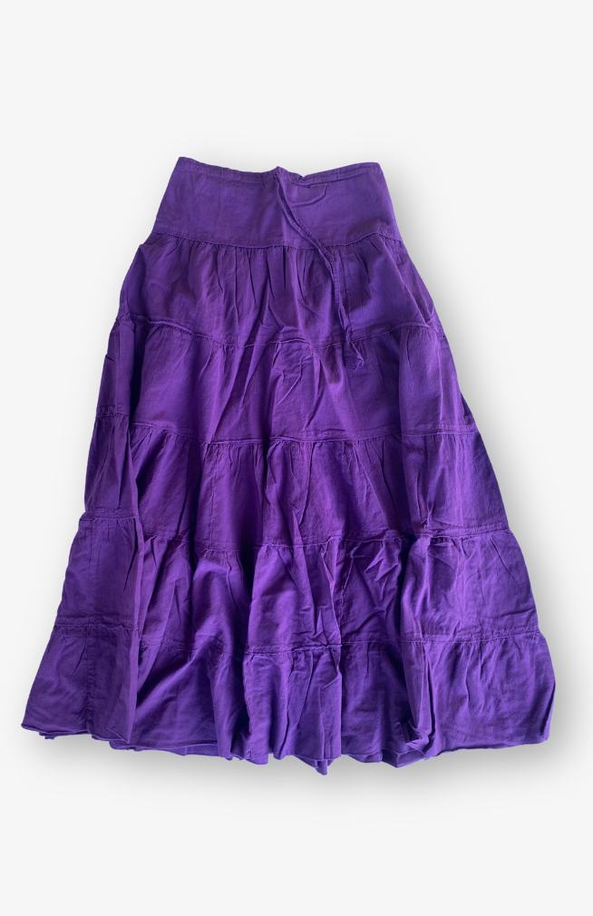 tiered cotton MAXI skirt fair trade Nepal