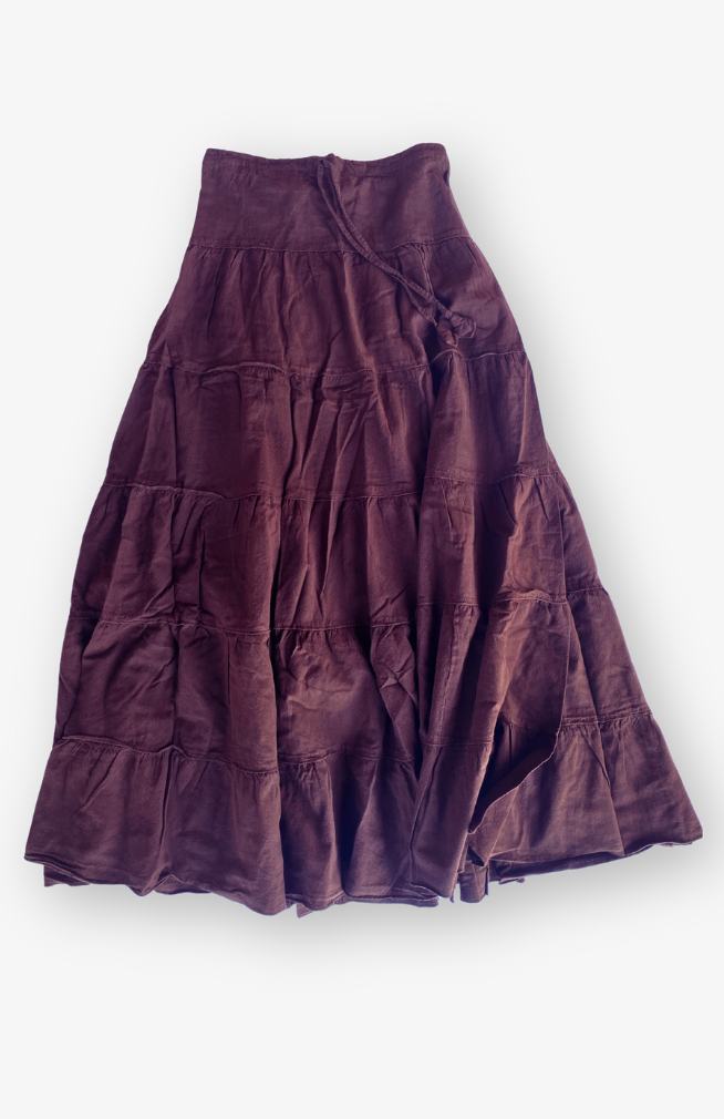 tiered cotton maxi skirt fair trade Nepal
