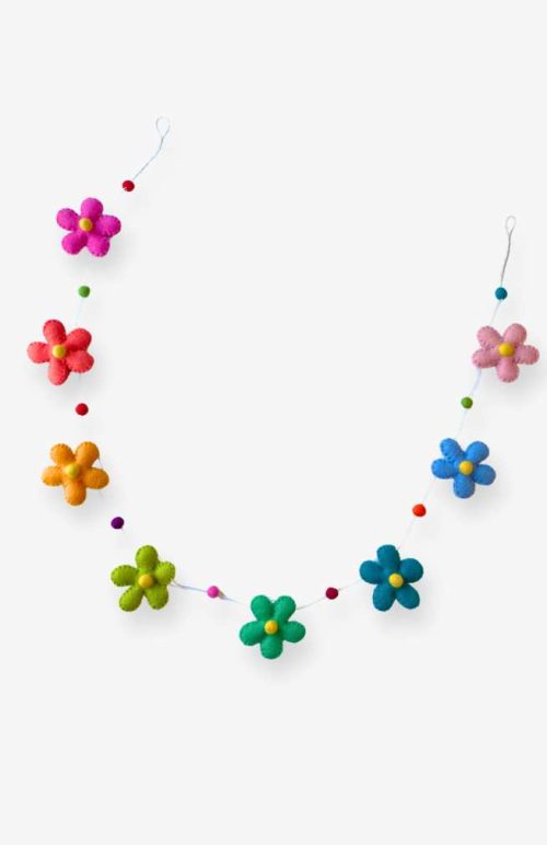 felt flower garland fair trade Nepal