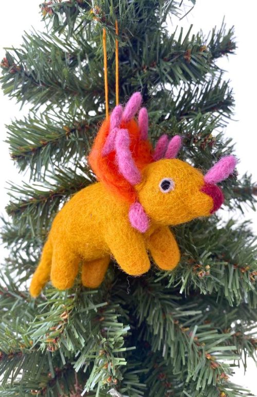 felt dinosaur ornament fair trade Nepal