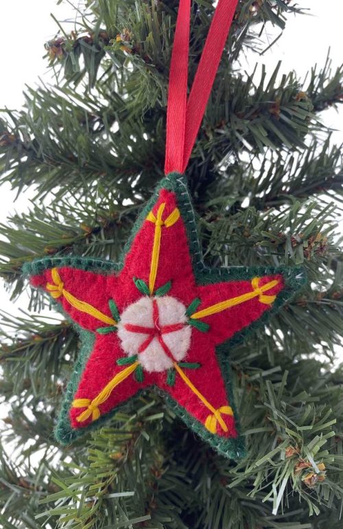 felt star ornament fair trade Nepal