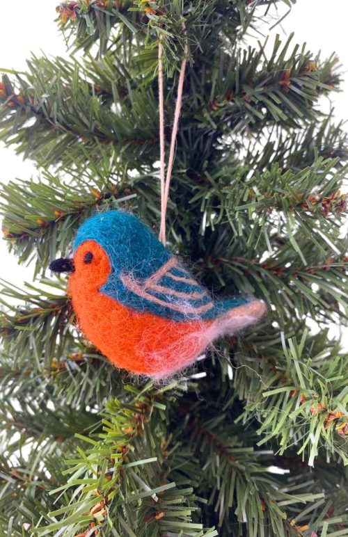 felt bird ornament fair trade Nepal