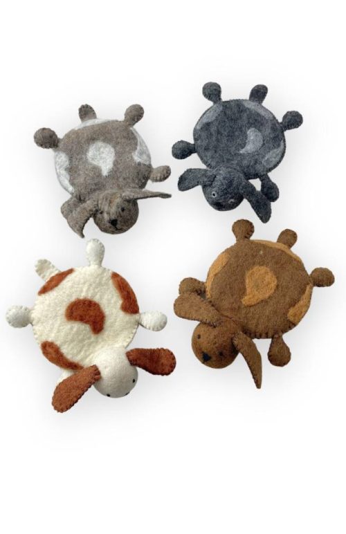 3D felt dog coasters fair trade Nepal