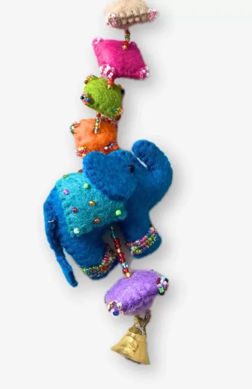 felted elephant garland, Fair Trade Nepal