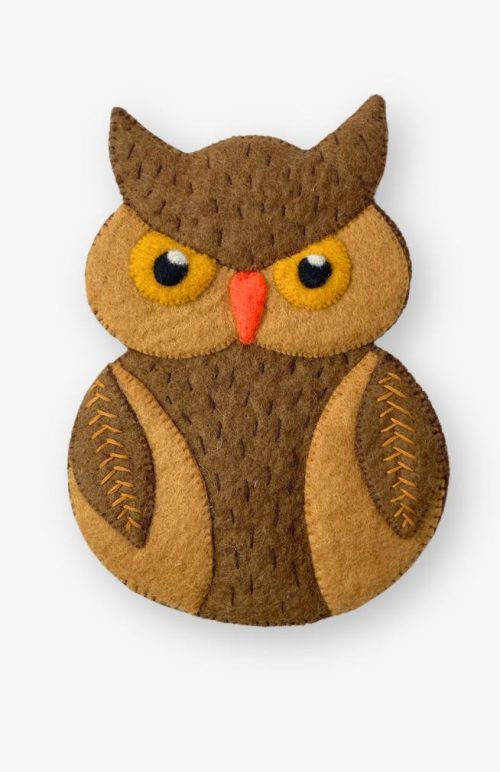 owl trivet felted wool made in Nepal