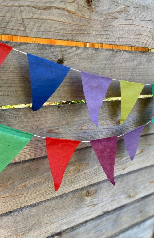 handmade paper flags, banner, fair trade Nepal