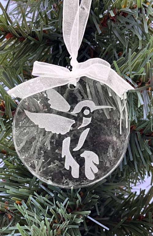 Glass bird ornament fair trade Nepal