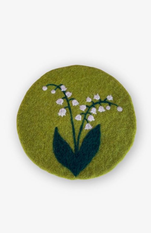 flower of month felt trivet May lilly of the valley