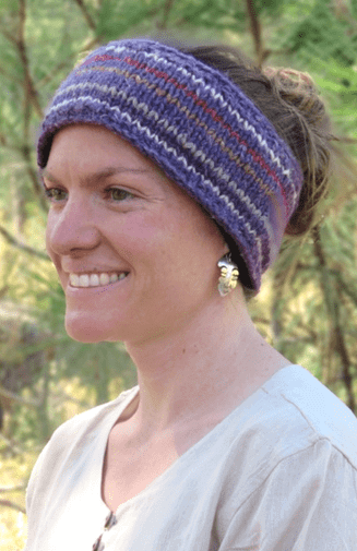 wool hemp blend knit headband fair trade nepal