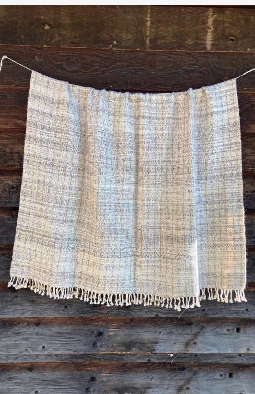 Herringbone cotton wool blanket made in Nepal 
