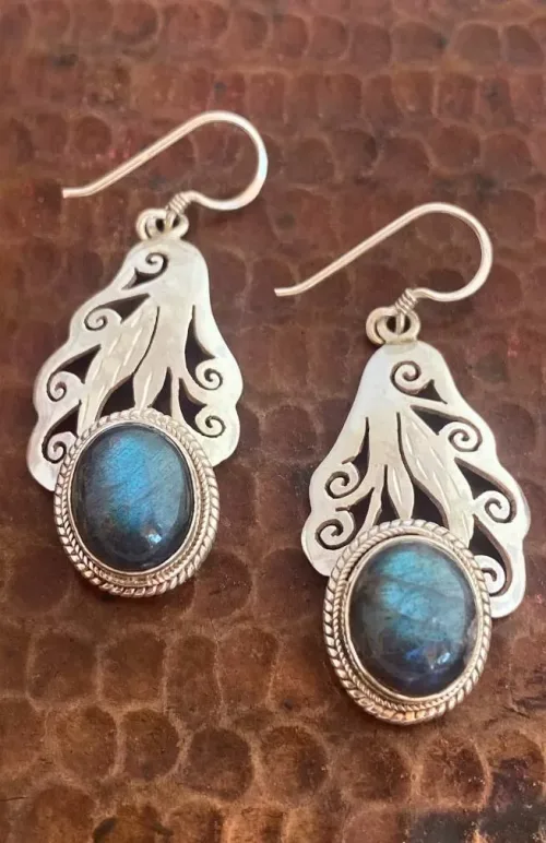 sterling silver earrings, fair trade Nepal