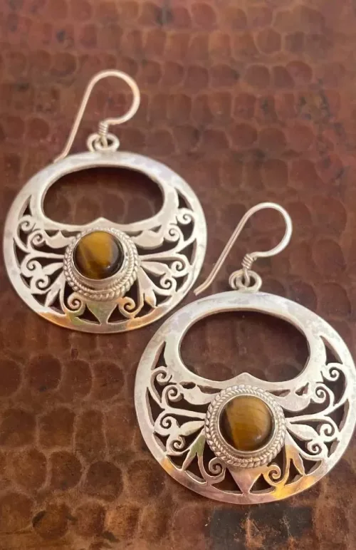 sterling silver earrings, fair trade Nepal