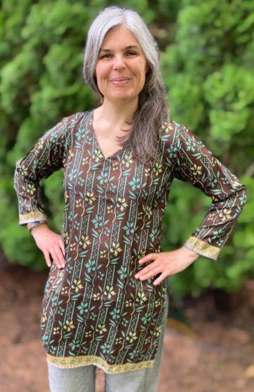 recycled sari shirt, fair trade Nepal