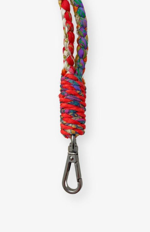 shorter lanyard recycled sari wrapped material from Nepal 