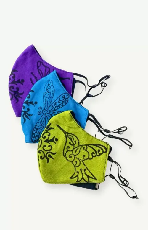 Cotton blockprint reusable face mask fair trade Nepal
