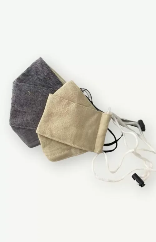 Cotton pleated face mask, reusable, fair trade Nepal