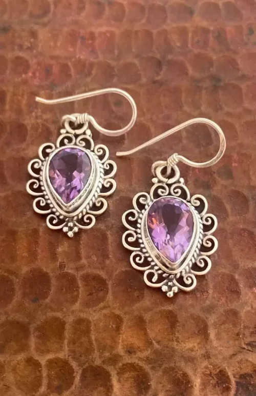sterling silver earrings, fair trade Nepal