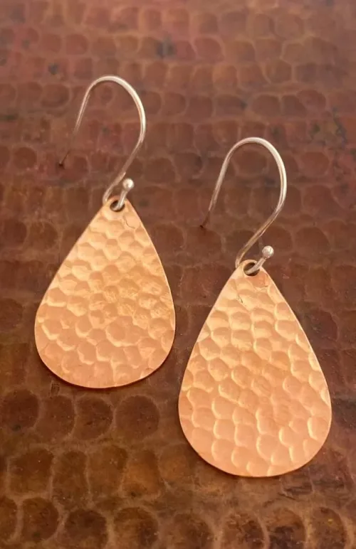 copper earrings, brass, fair trade Nepal
