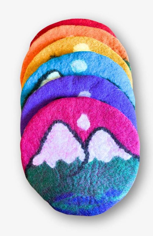 Felt mountain trivet fair trade Nepal