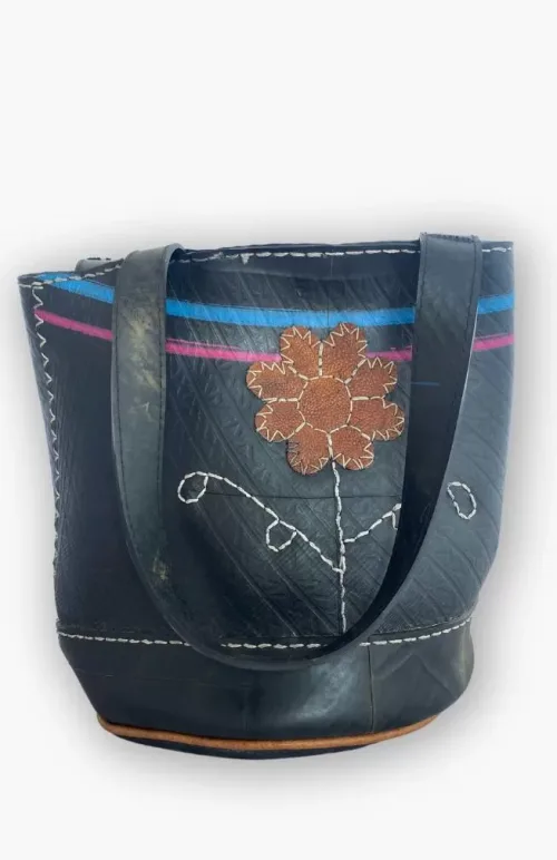 recycled tire purse, fair trade Nepal