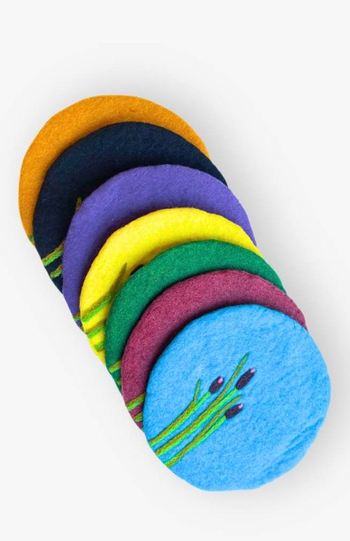 round felt trivet cattail