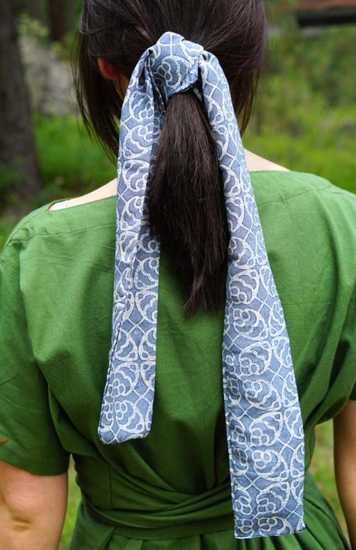 recycled silk scarf, headband, fair trade Nepal