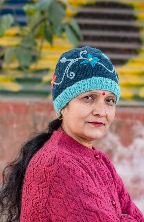 wool knit hat with flower embroidery from nepal jewel tones gorgeous feminine