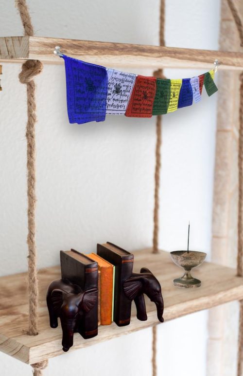 multi colored extra small prayer flags fair trade Nepal