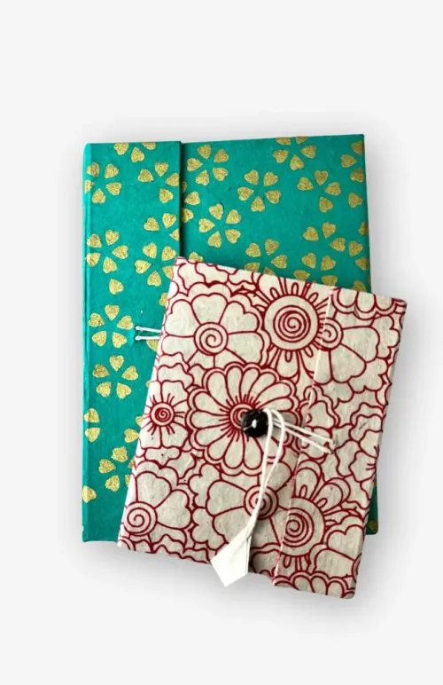 hand made paper journal, tree free paper, fair trade Nepal